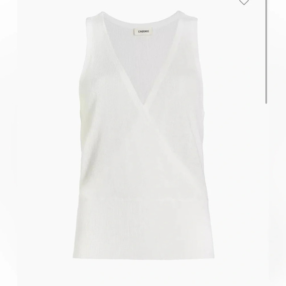New! L’Agence Odessa cross front top white knit nwot 17620 - Picture 1 of 10